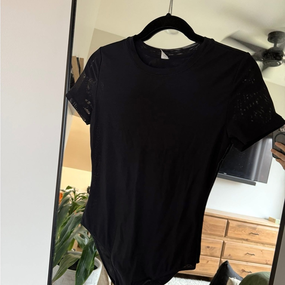 Black Fitted Bodysuit Top